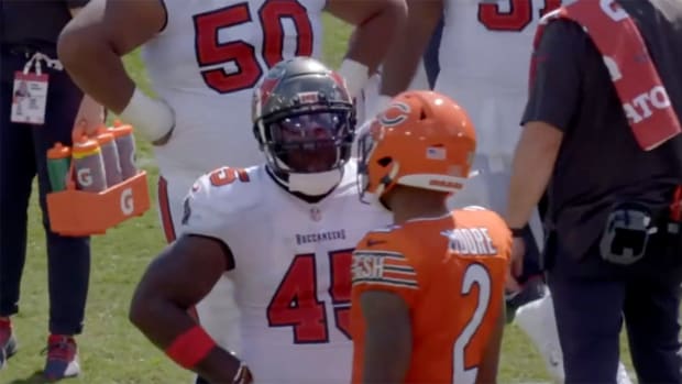 Buccaneers linebacker Devin White and Bears WR DJ Moore
